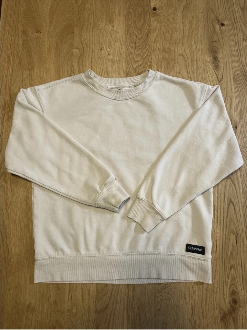Calvin Klein Women’s Crew Neck Beige Sweatshirt XS